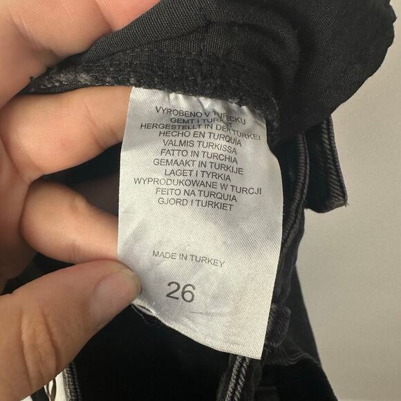 The Ragged Priest Jeans Wide Leg Denim Pants Raw Hem Black Charcoal 26 - Picture 7 of 11